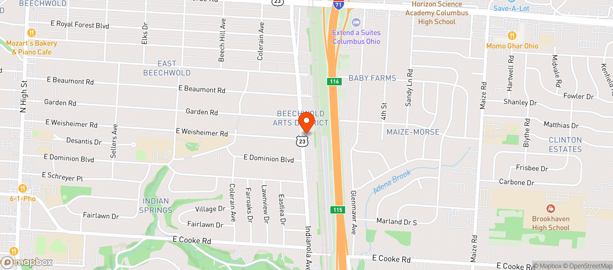 Map showing Clintonville Natural Foods