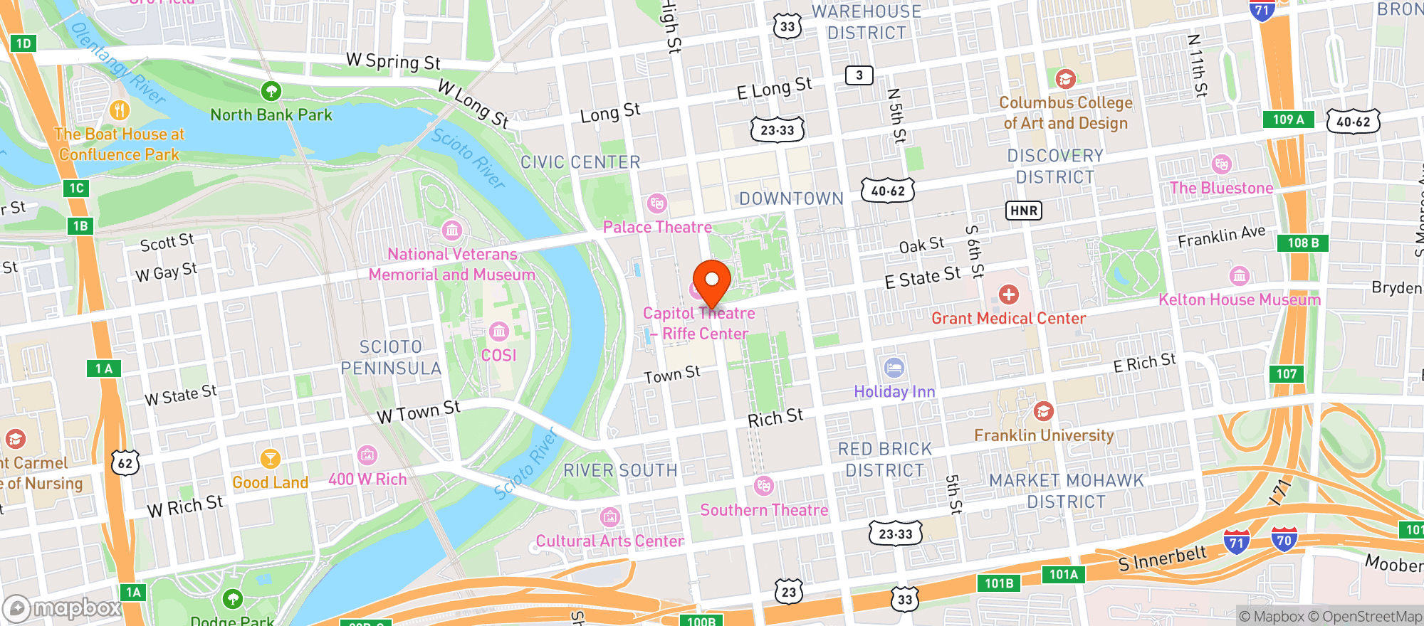 Map showing Racing Line