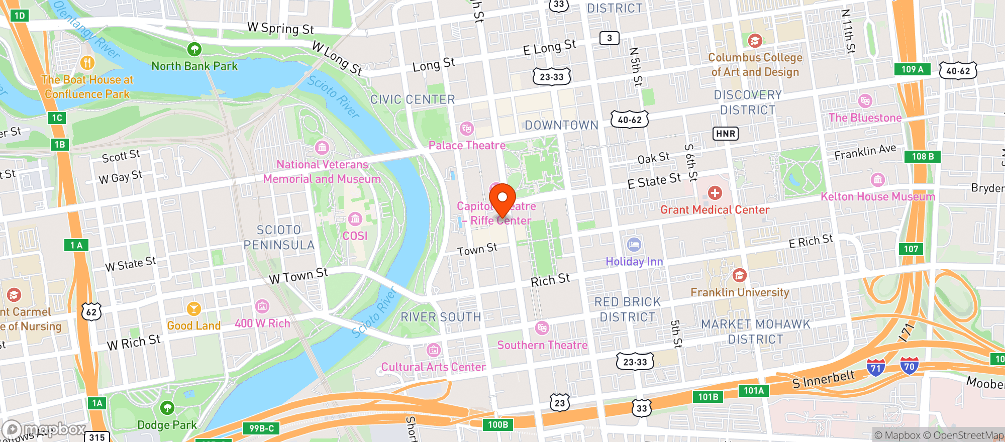 Map showing Pat And Gracie's - Downtown