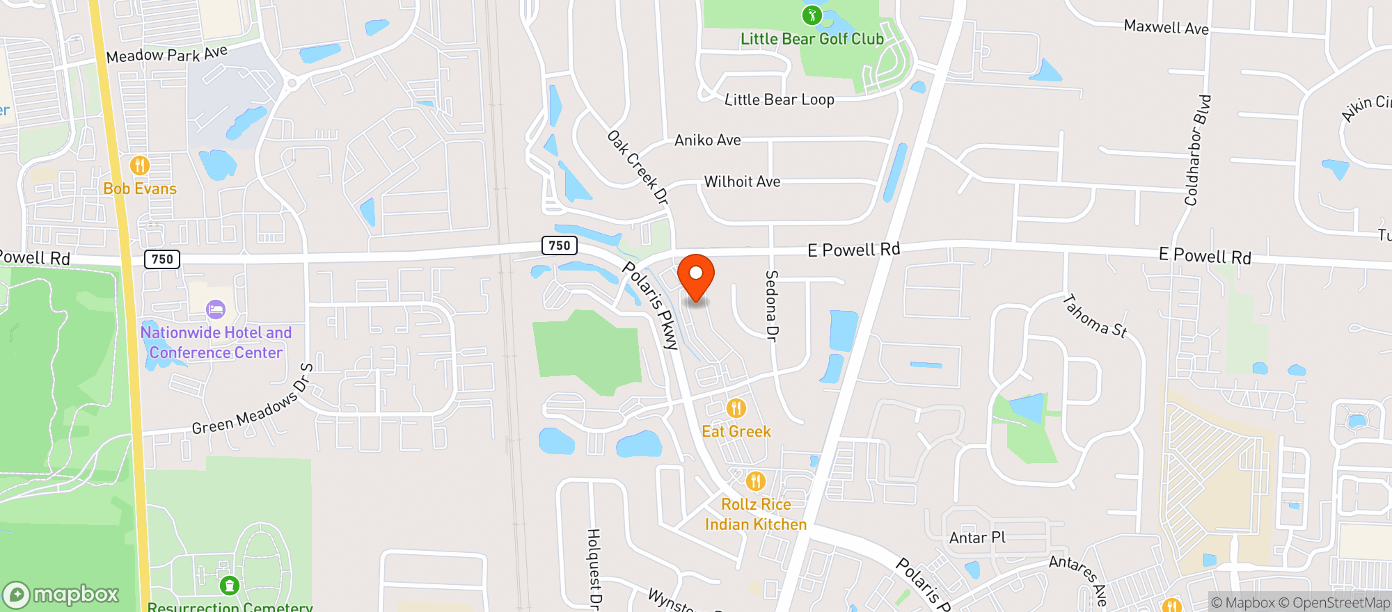 Map showing Cj Soul Food