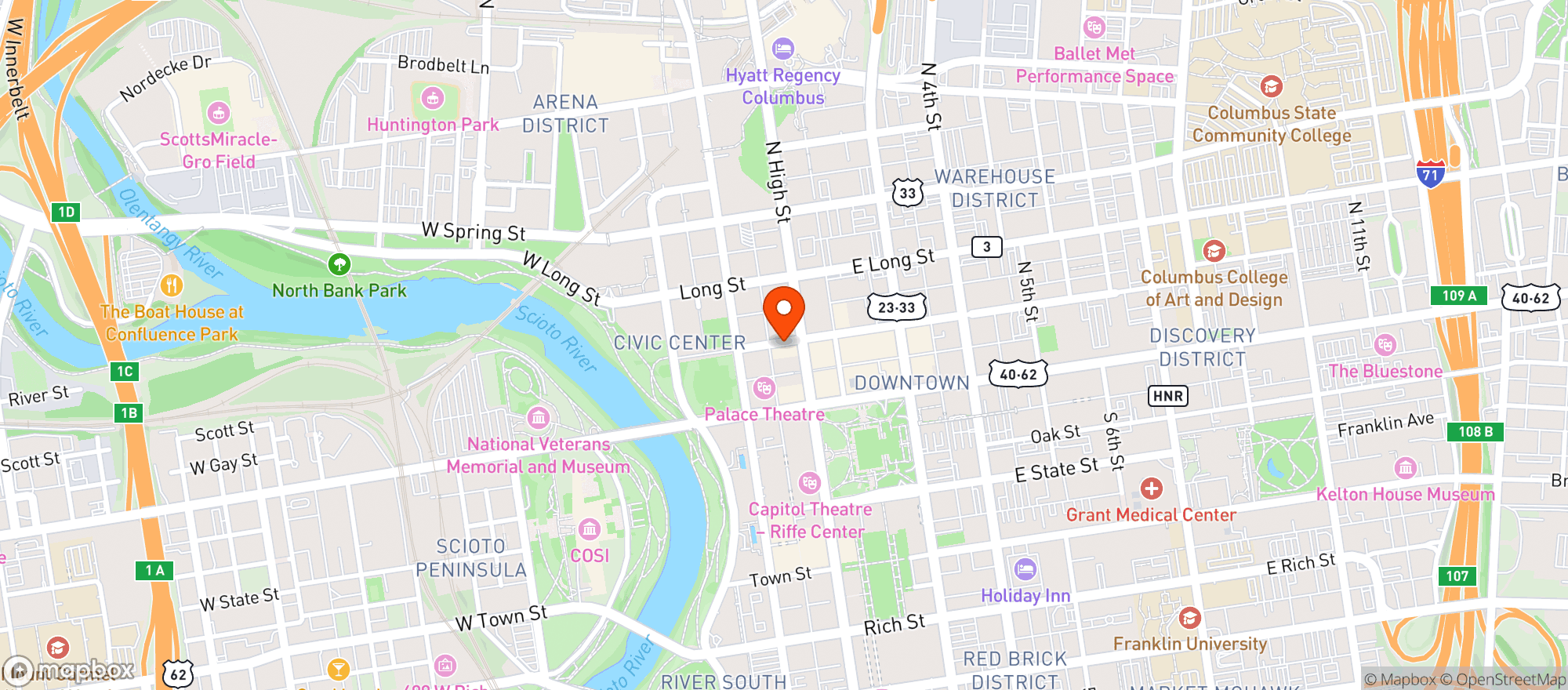 Map showing Veritas Tavern