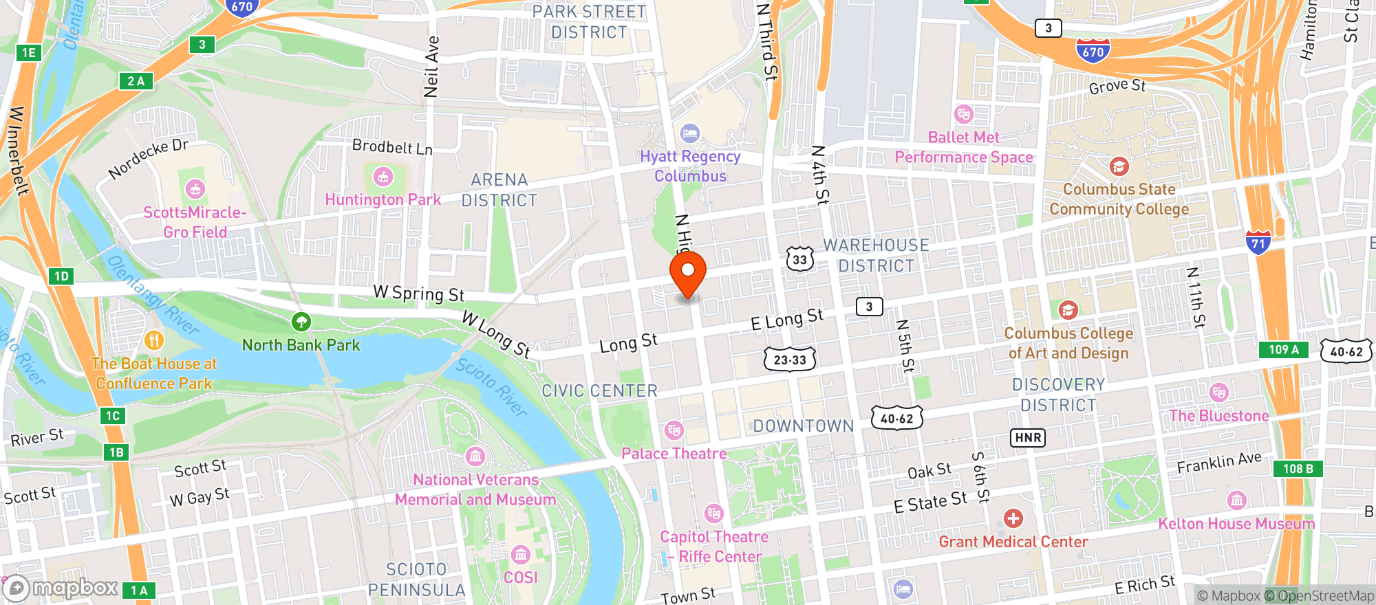 Map showing Elevator
