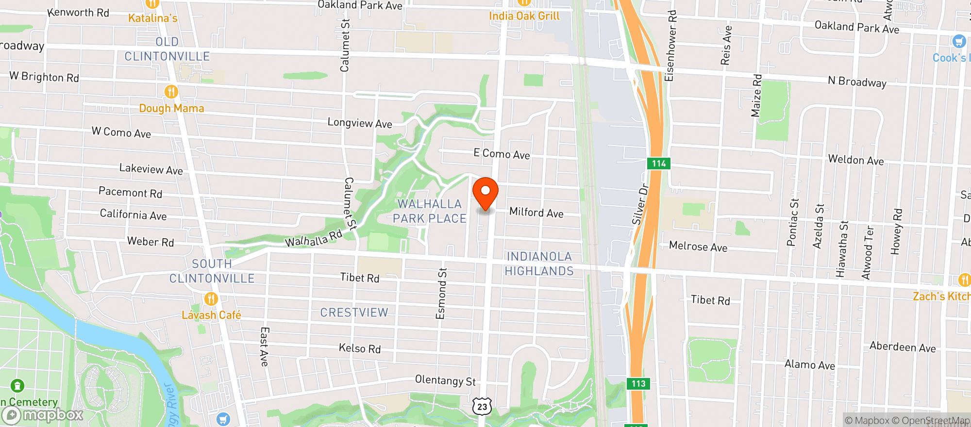 Map showing Studio 35 Cinema & Drafthouse