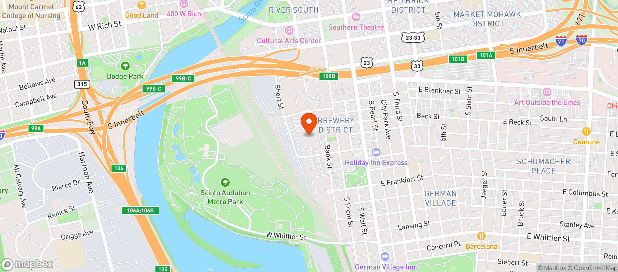 Map showing Columbus (016) - 00569 - Brewers Yard