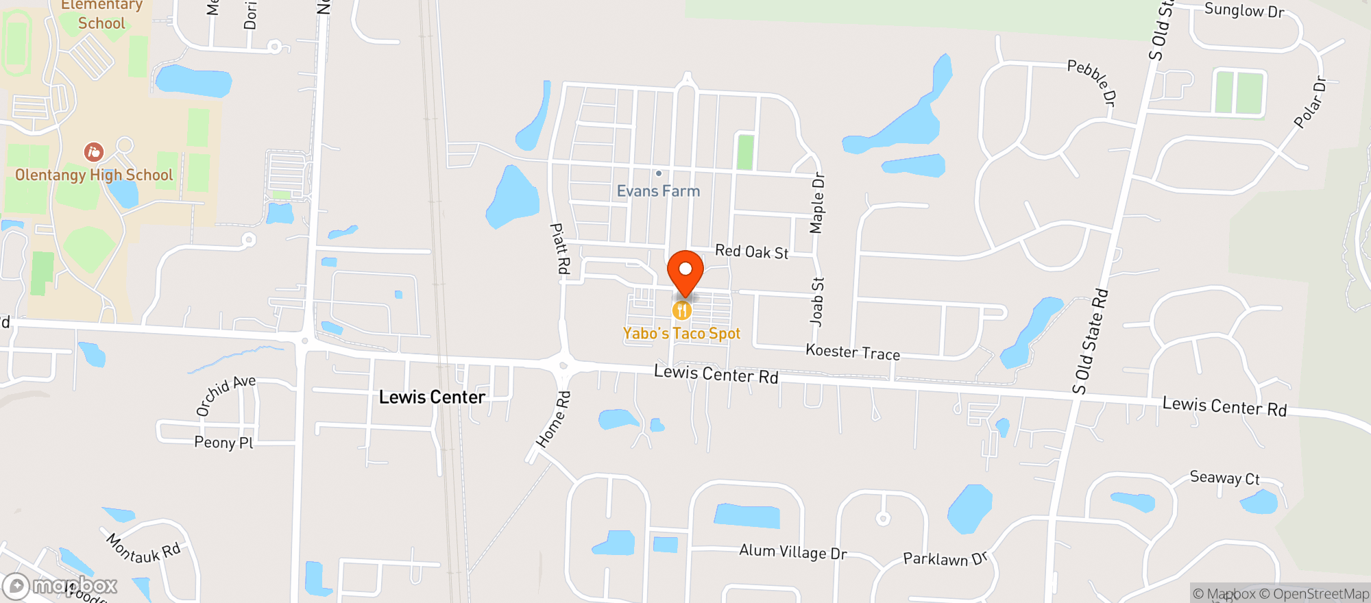 Map showing Yabos Tacos