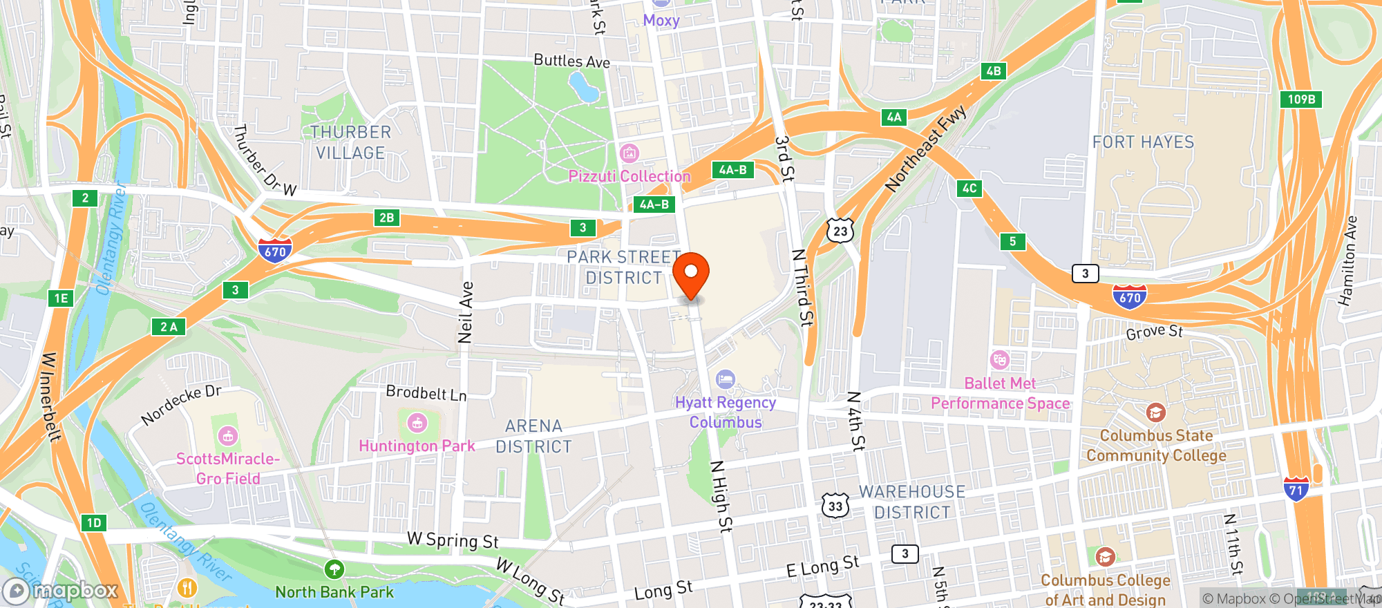 Map showing Martinis
