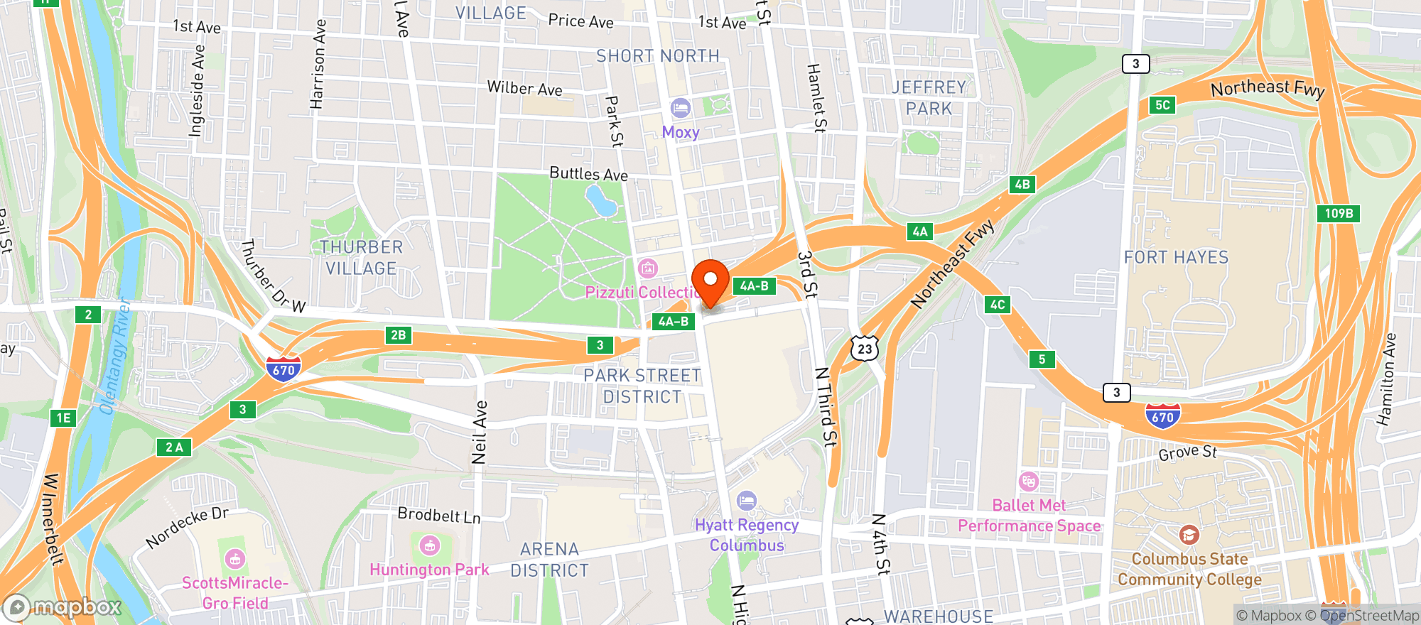 Map showing Parlay Sporting Club