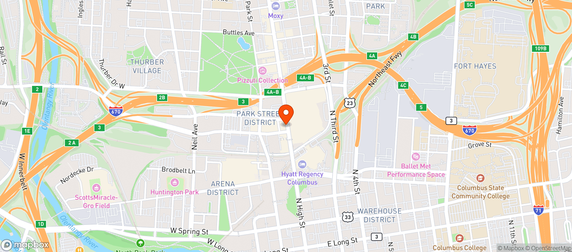 Map showing Barley's Brewing Company Ale House #1