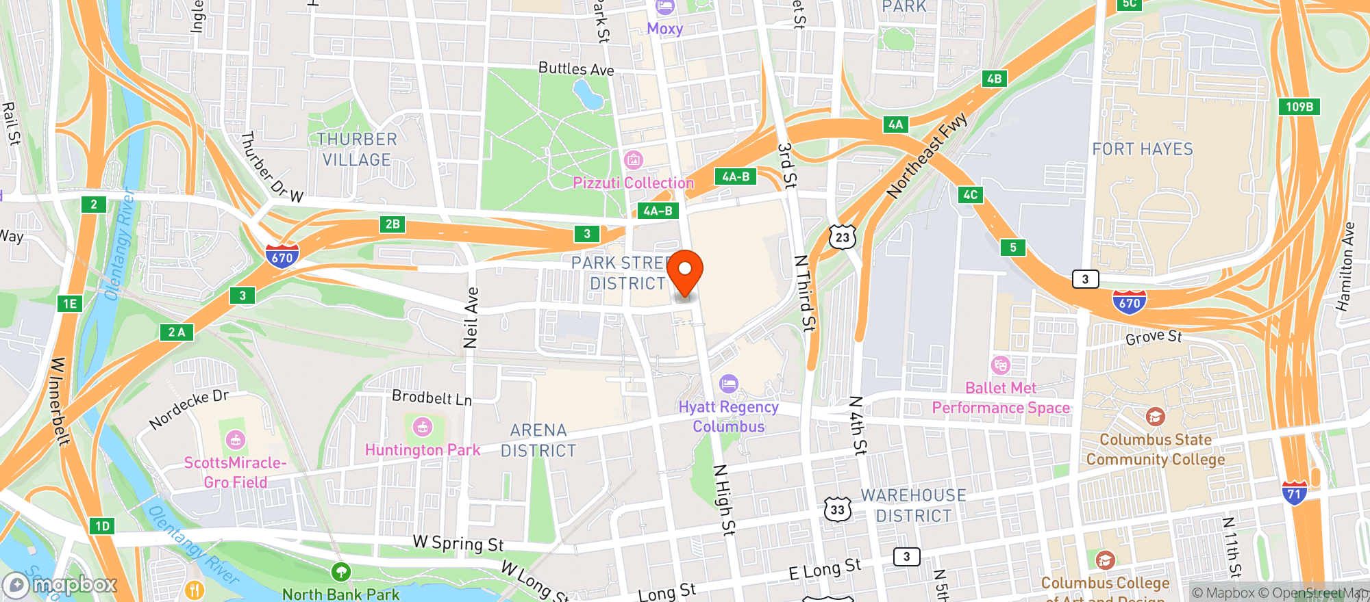 Map showing Mikey's Late Night Slice