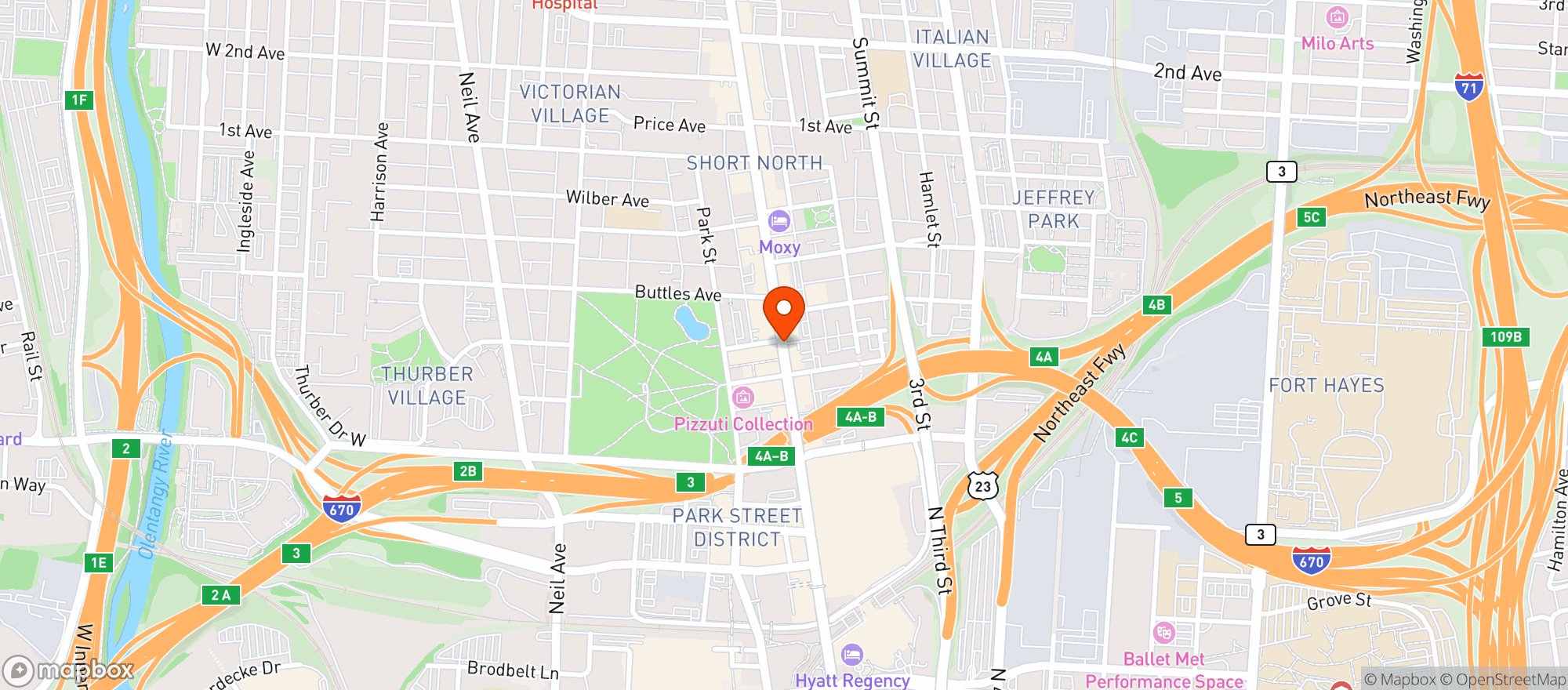 Map showing Short North Tavern