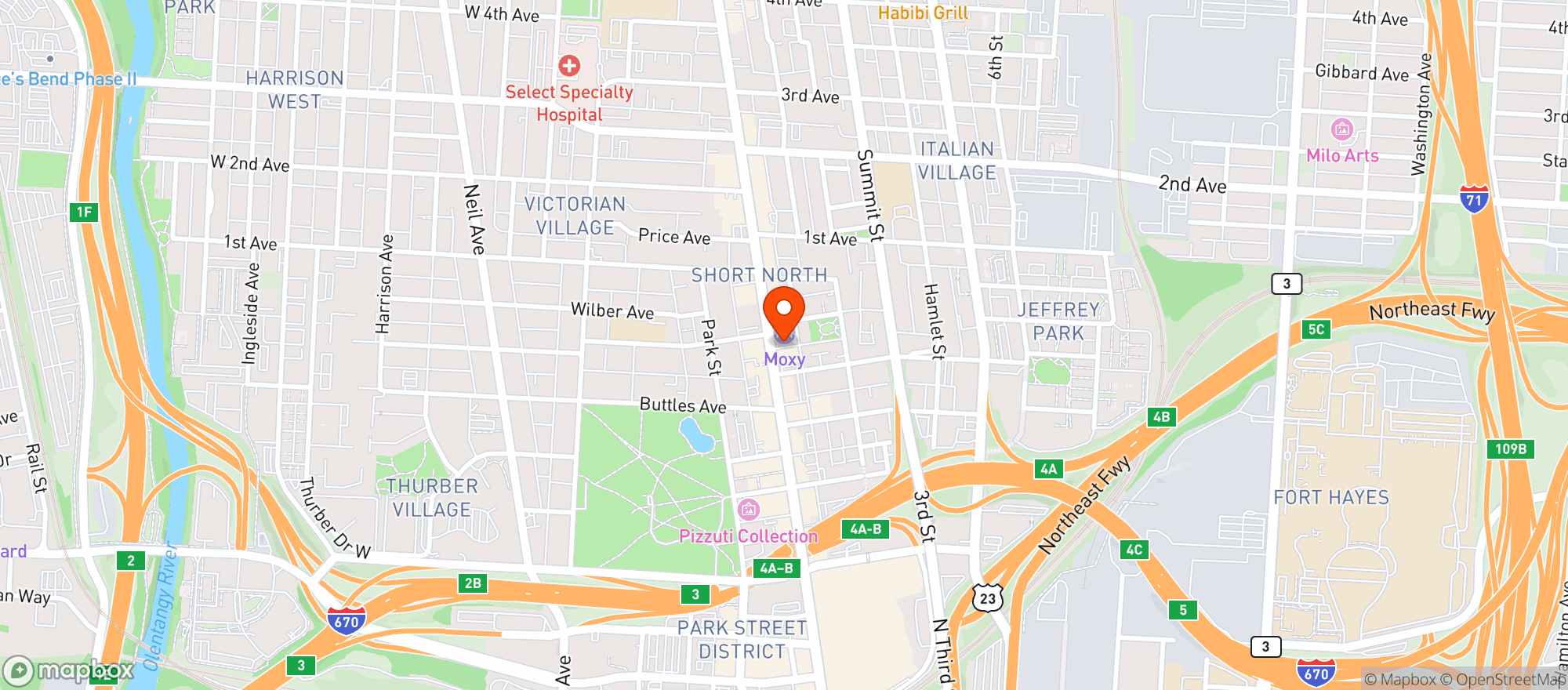 Map showing The Eagle Food & Beer Hall