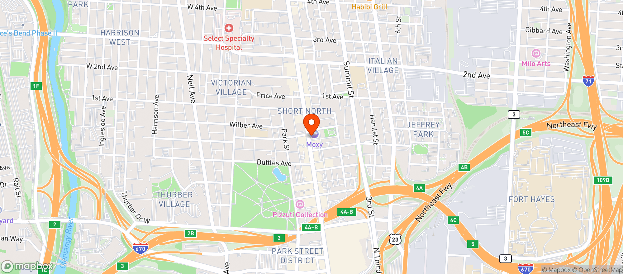 Map showing Townhall