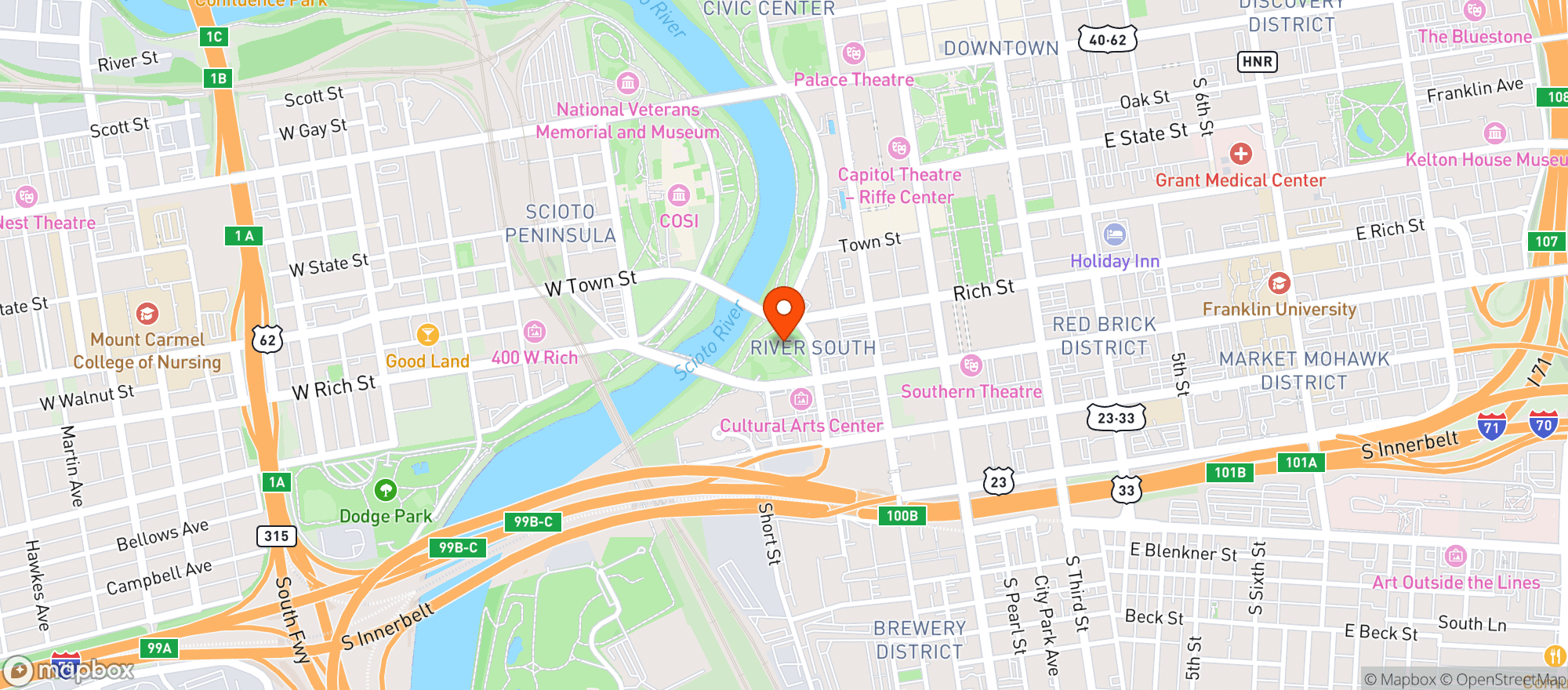 Map showing Bicentennial Park