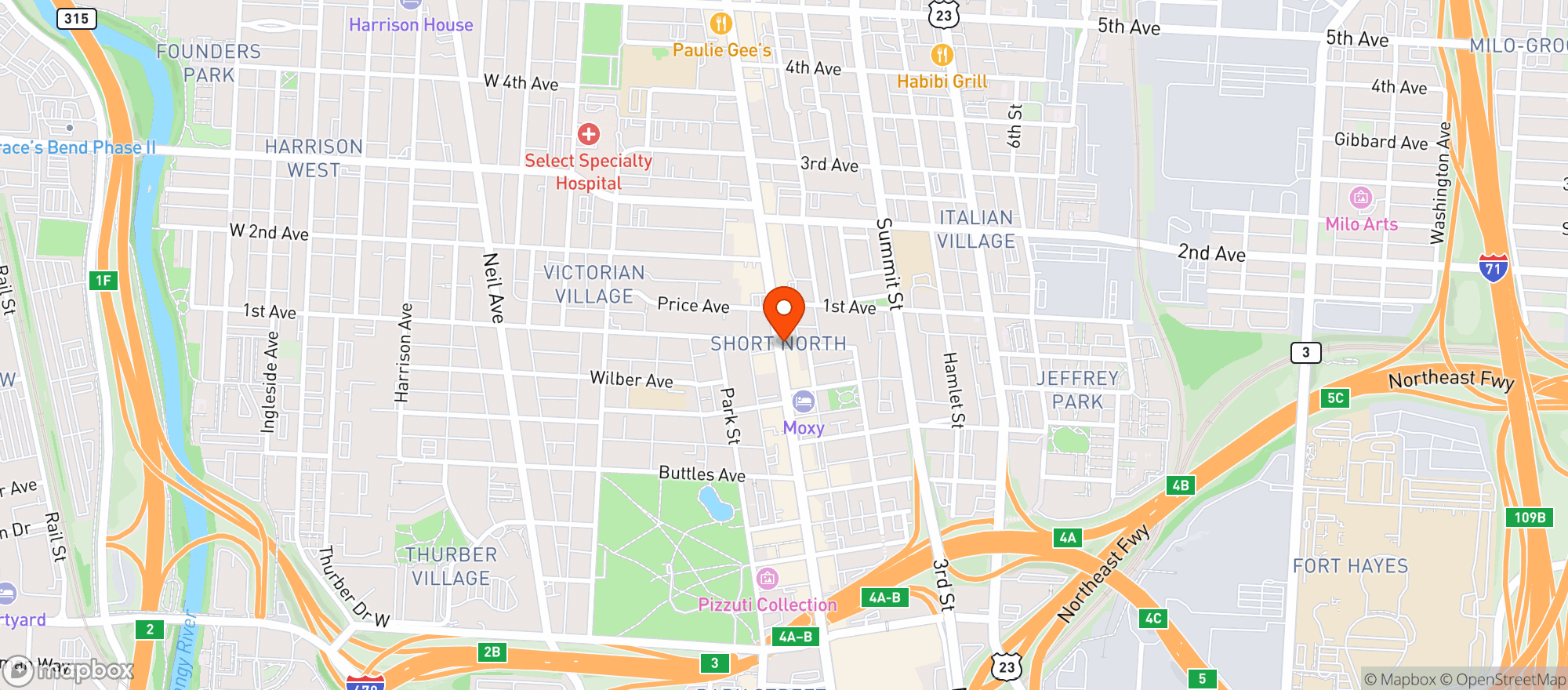 Map showing Arch City Tavern