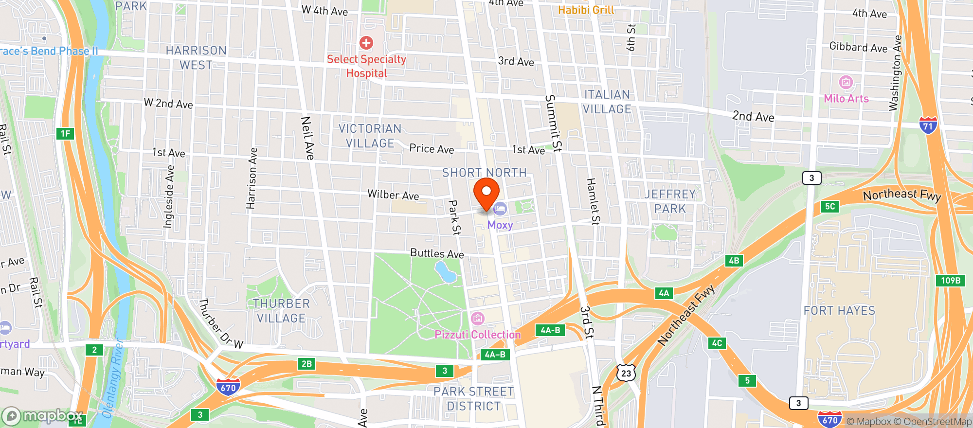 Map showing Hubbard Grille