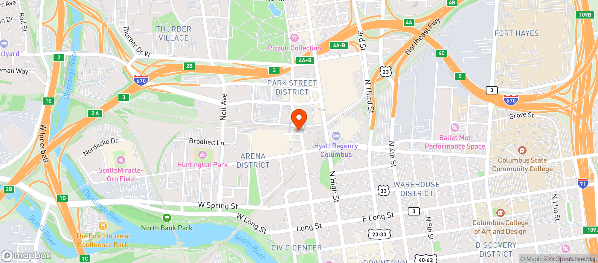 Map showing Midwest Cards