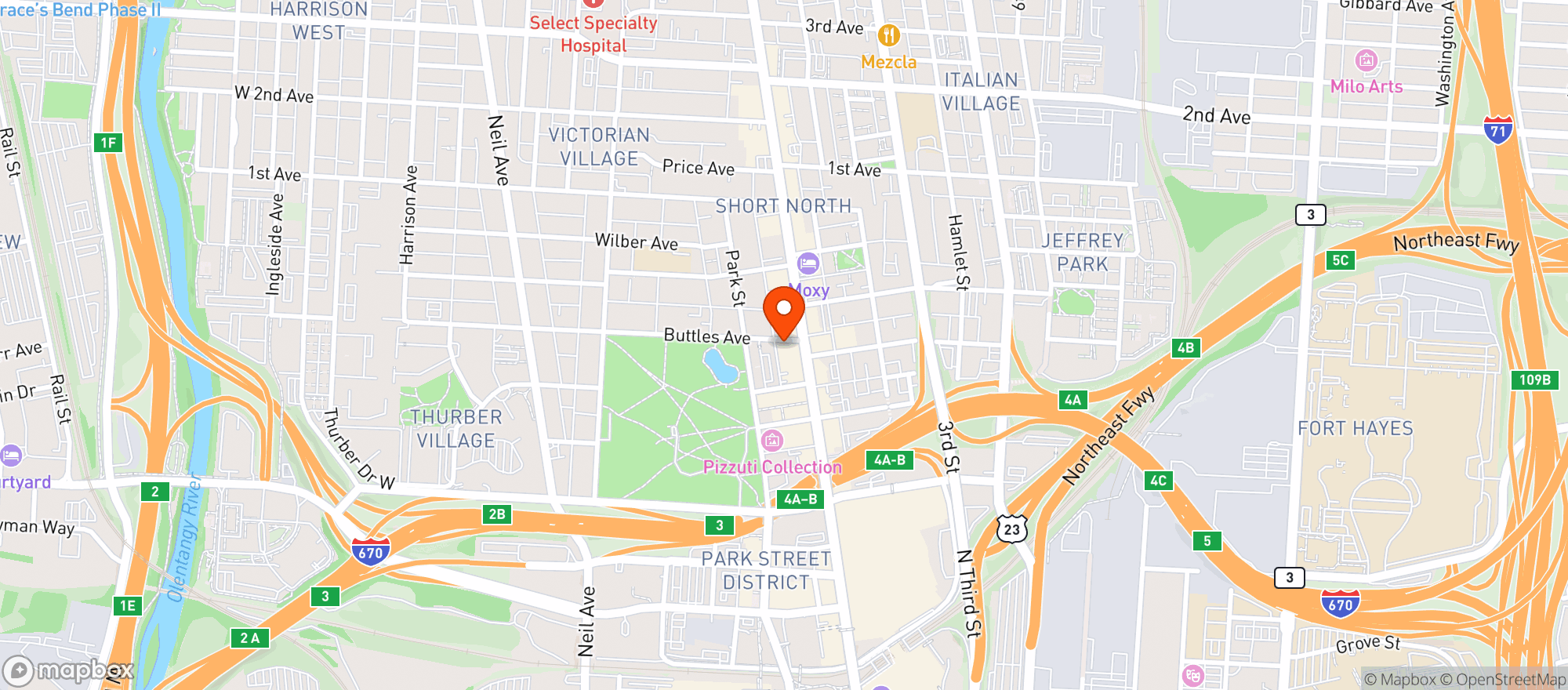 Map showing Ginger Rabbit