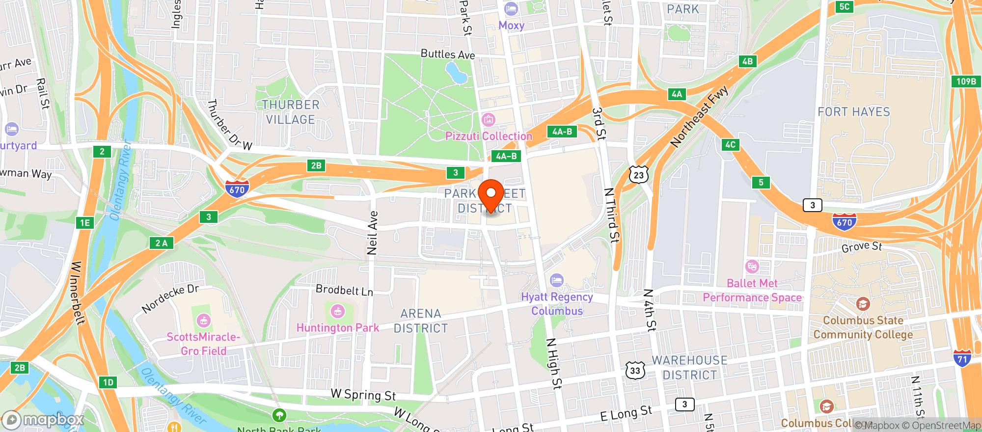 Map showing Barrel & Bottle (n Mkt)