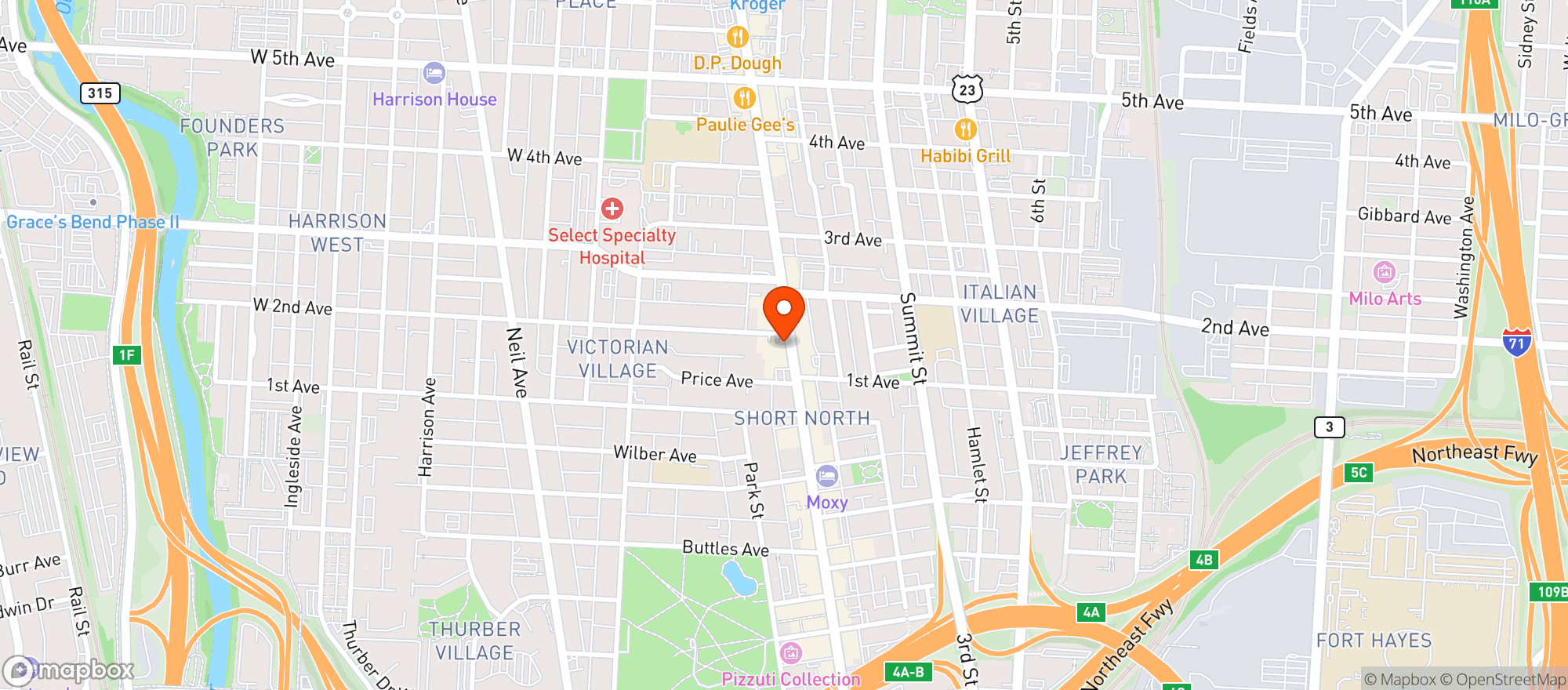 Map showing North Star Cafe