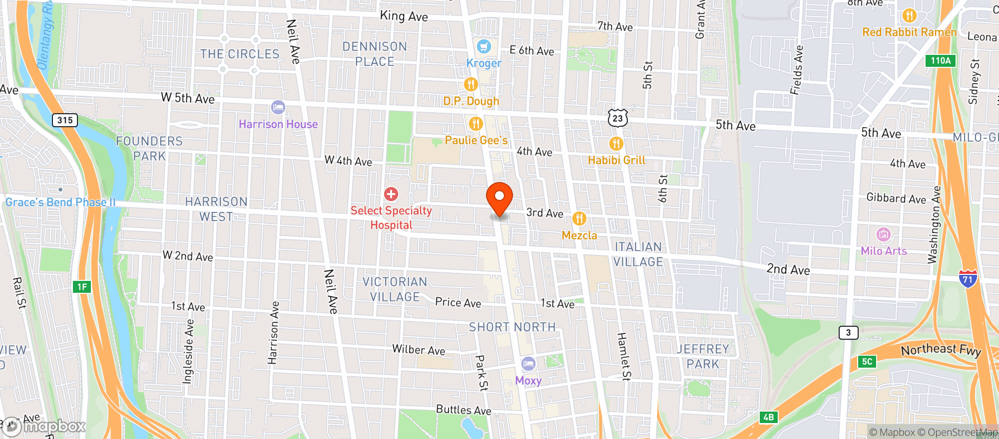 Map showing Oddfellows
