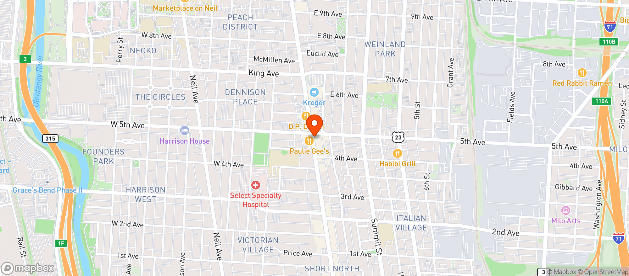 Map showing Smoke Zone - Columbus Cb1