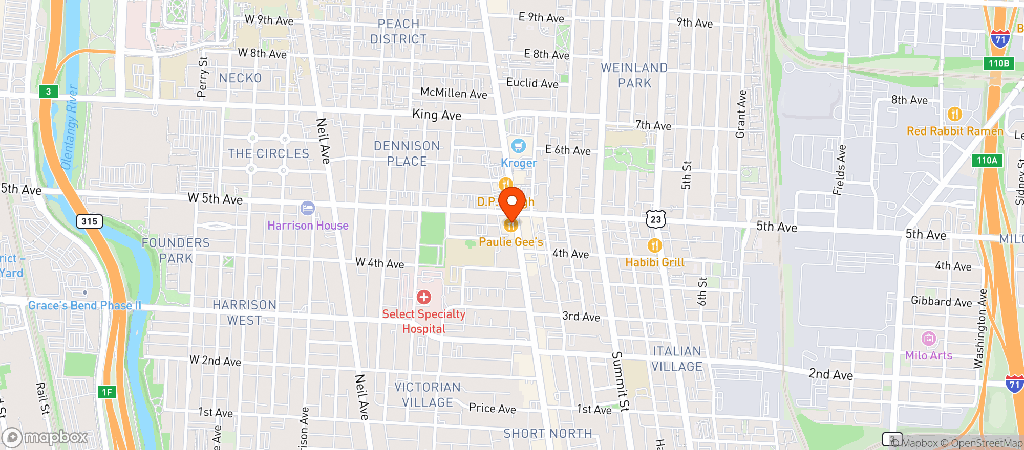 Map showing Paulie Gees