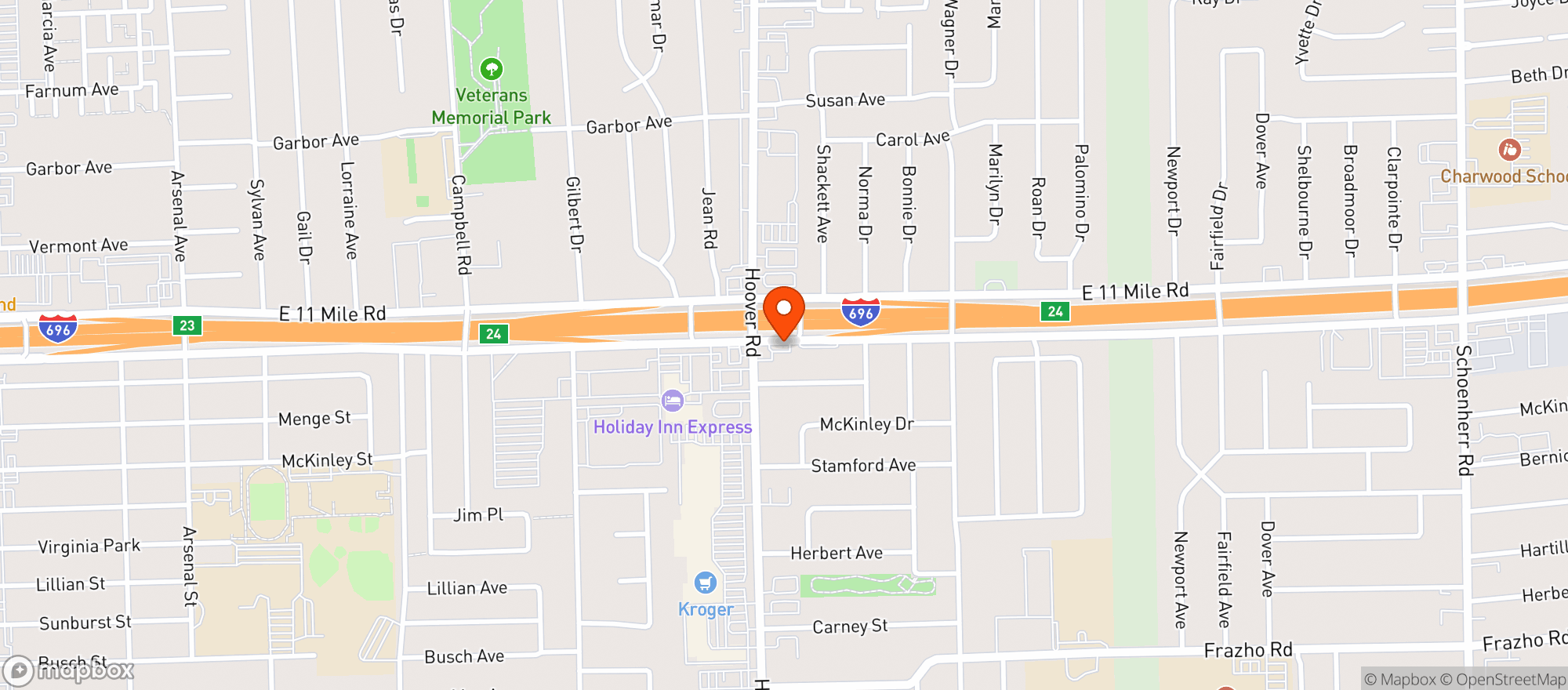 Map showing Br Detroit Donuts
