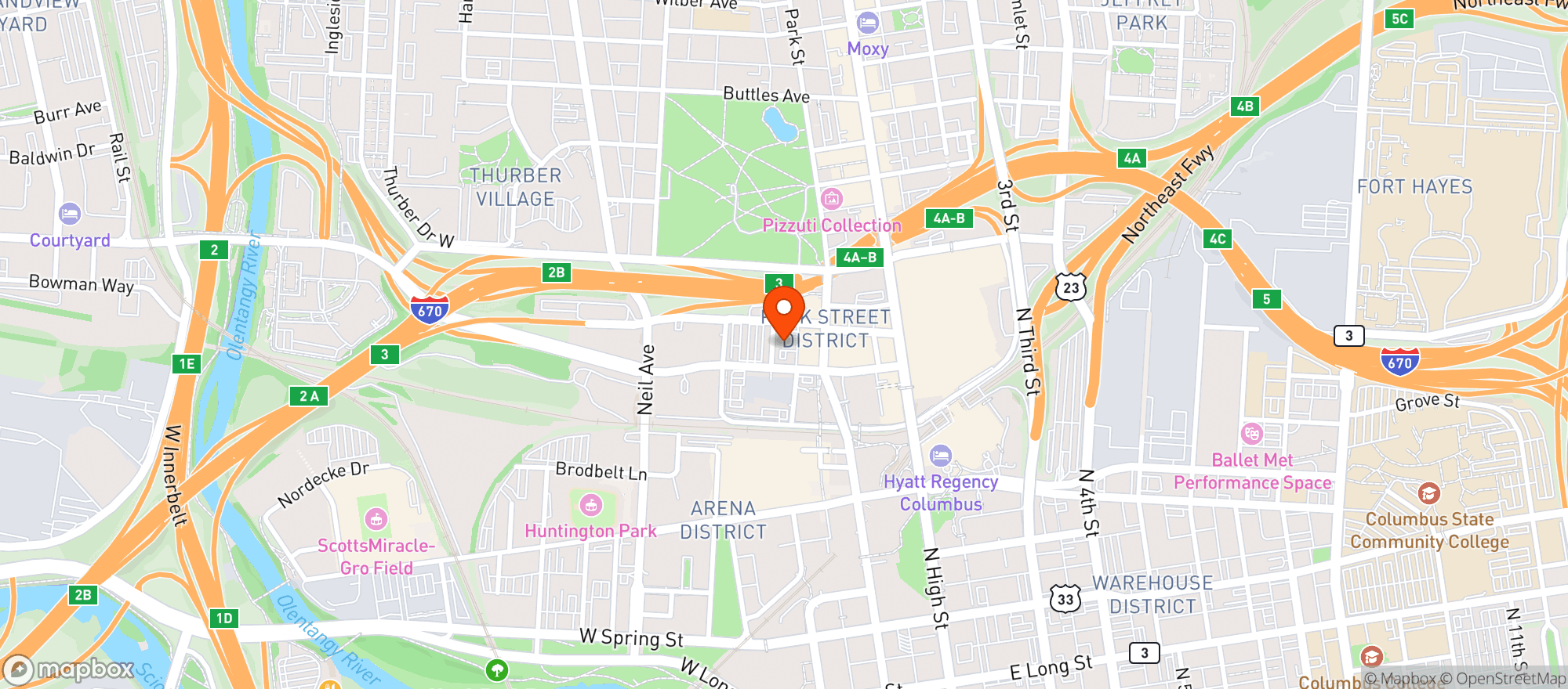 Map showing Arena Liquors