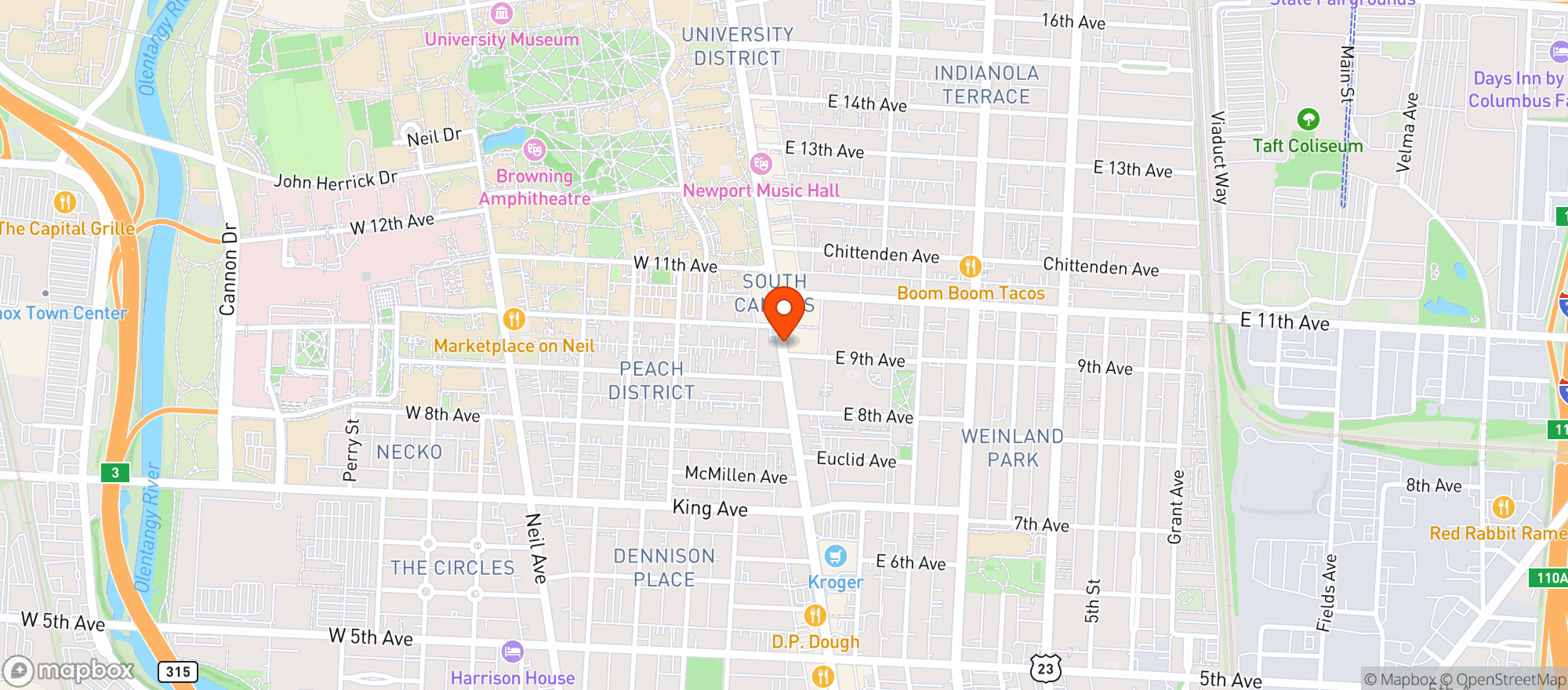 Map showing Landmark Gateway Theater