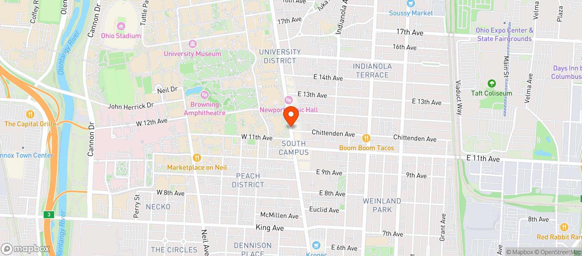 Map showing Plaza Mexican Grill