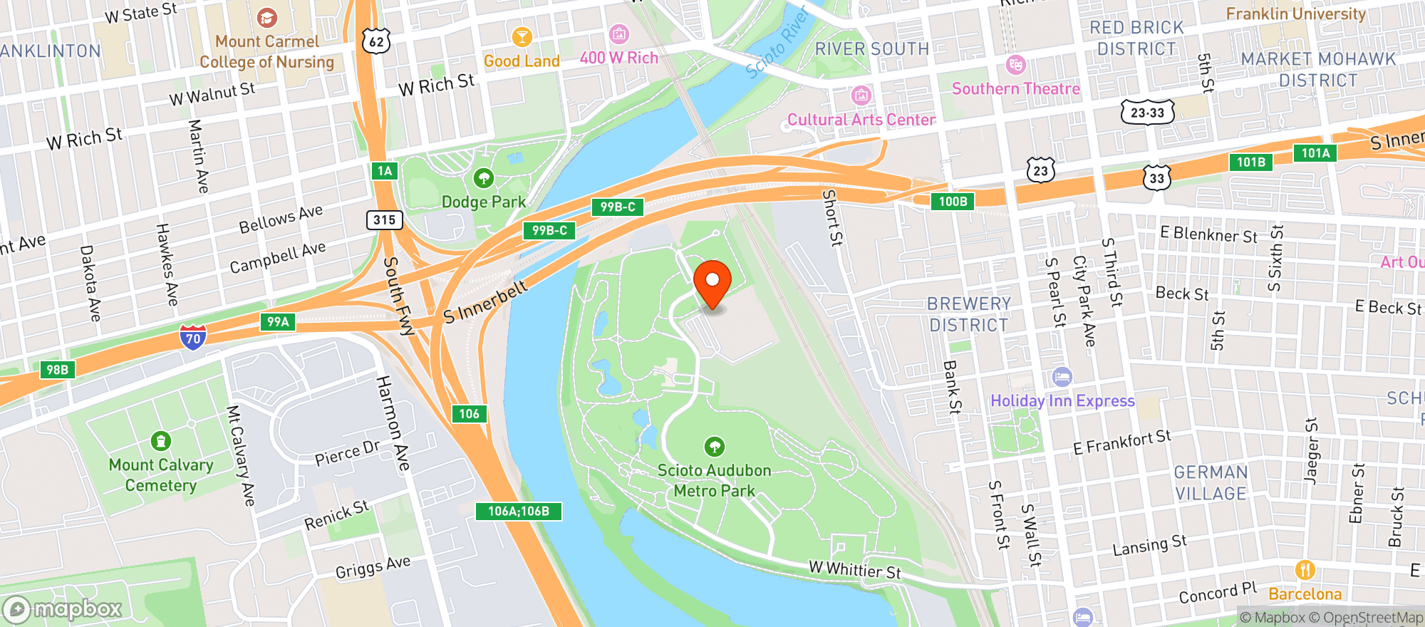 Map showing Nocterra Brewing Company