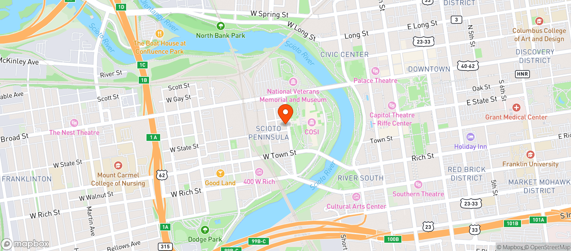 Map showing The Junto