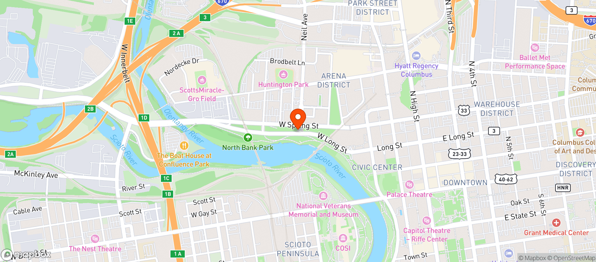 Map showing North Bank Park