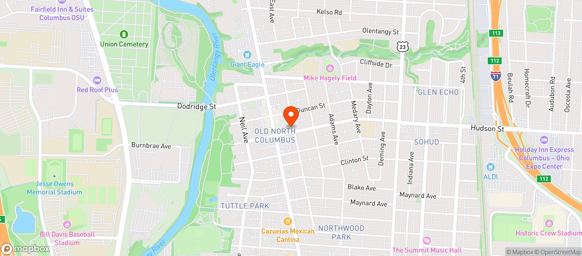 Map showing Buckeye Tobacco Plus