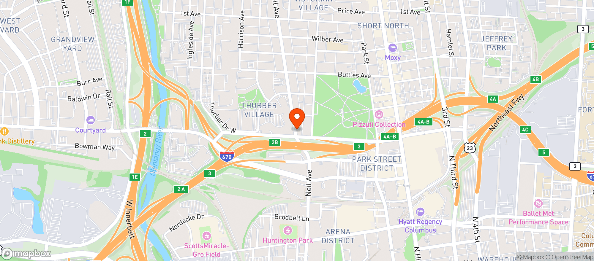 Map showing The Sanctuary On Neil
