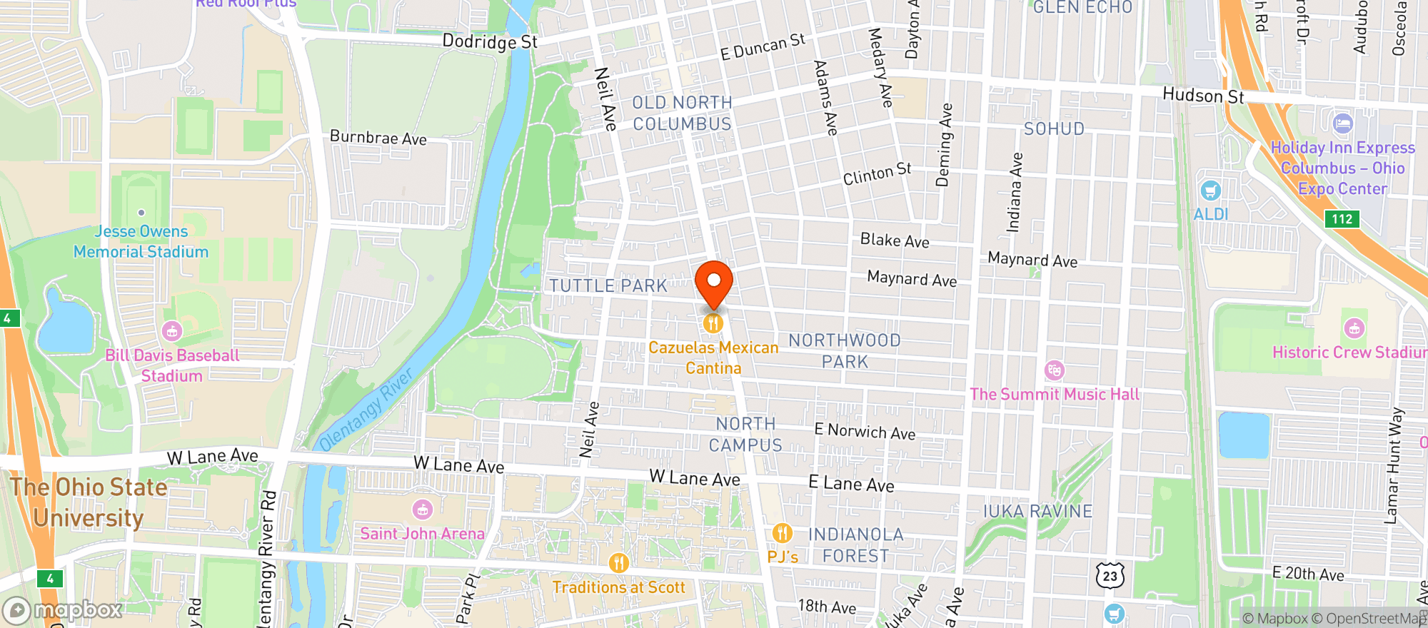 Map showing Joeys Place