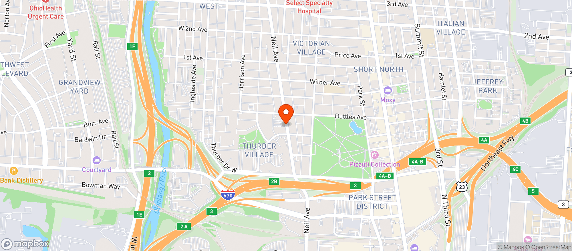 Map showing Luckys Market