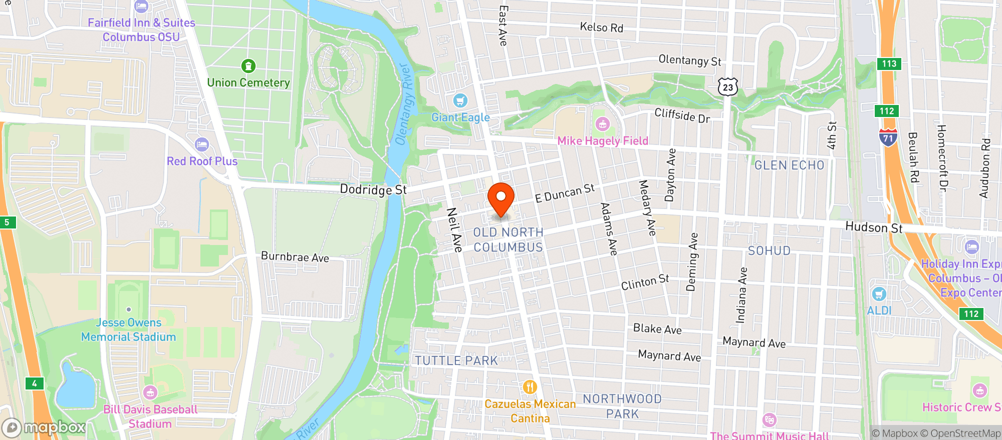 Map showing Old North Arcade