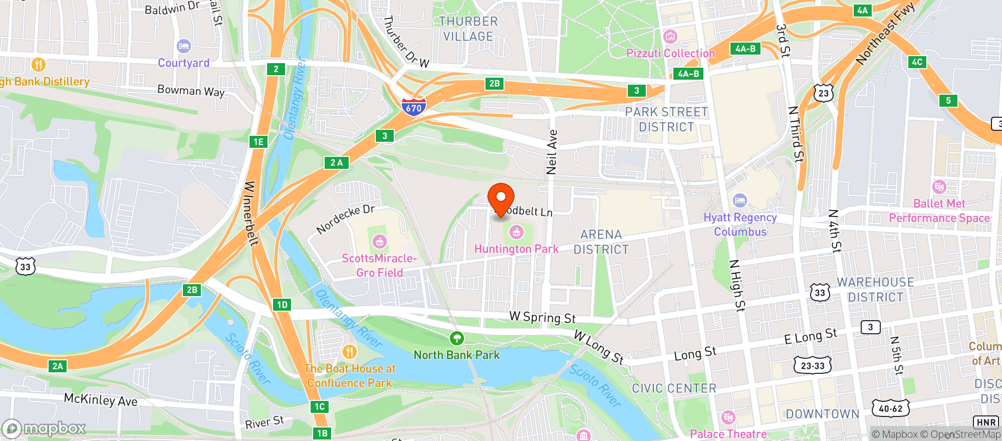 Map showing Huntington Park