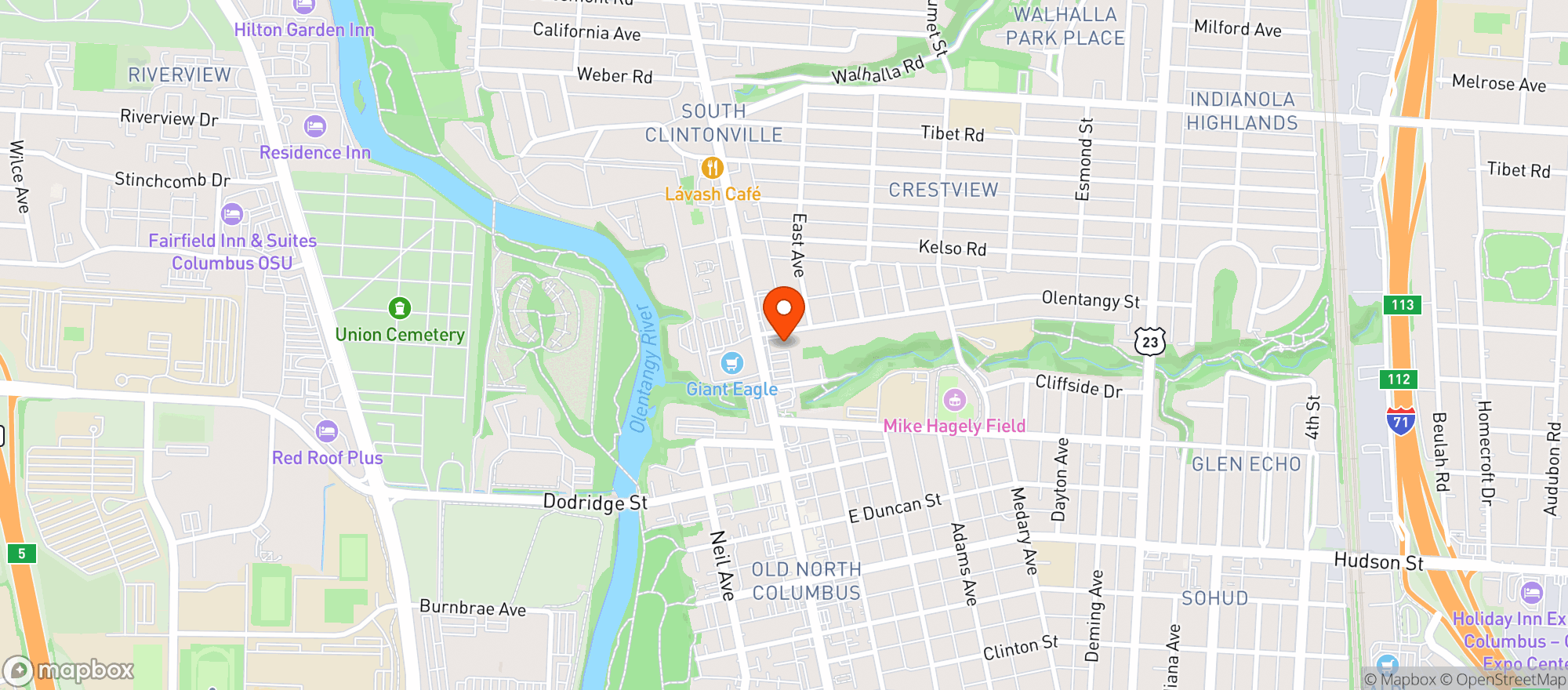 Map showing Derive Brewing Company