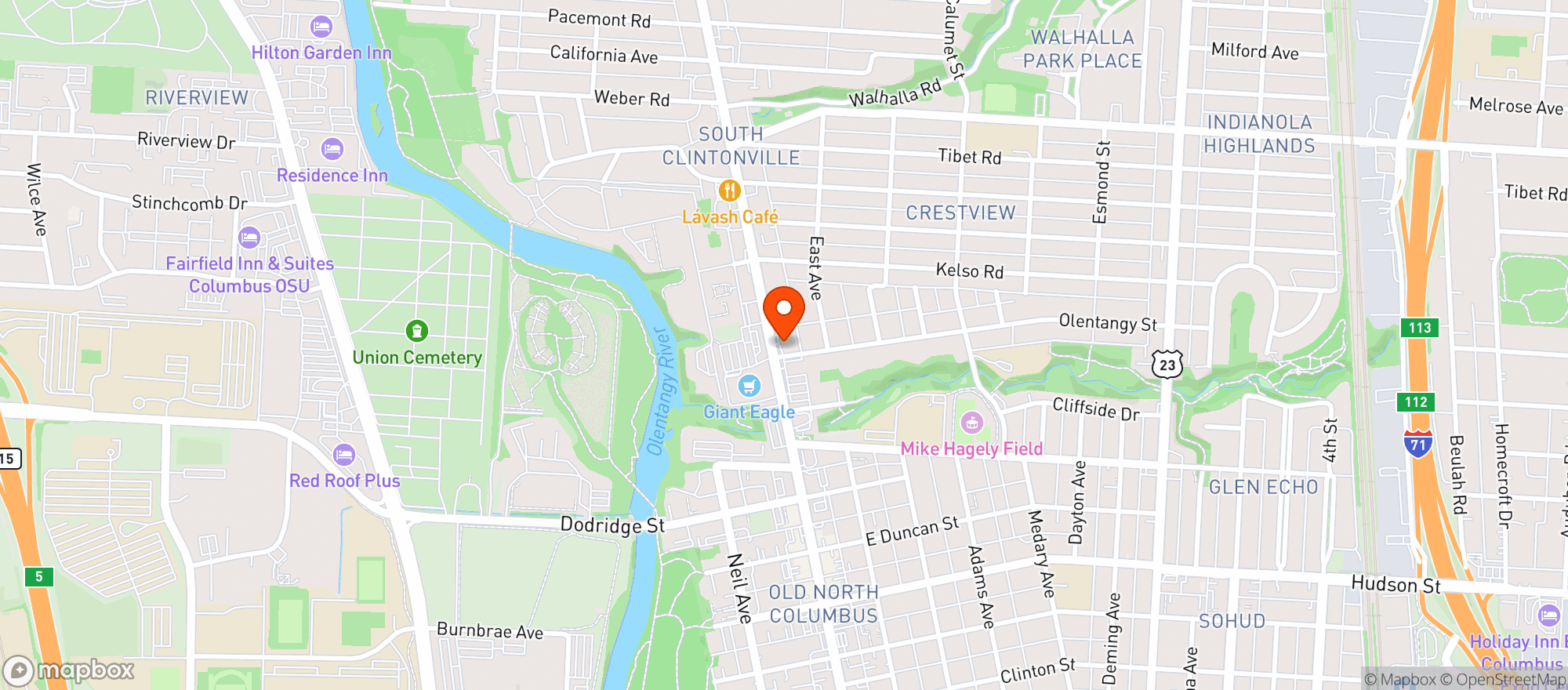 Map showing Oreillys Pub