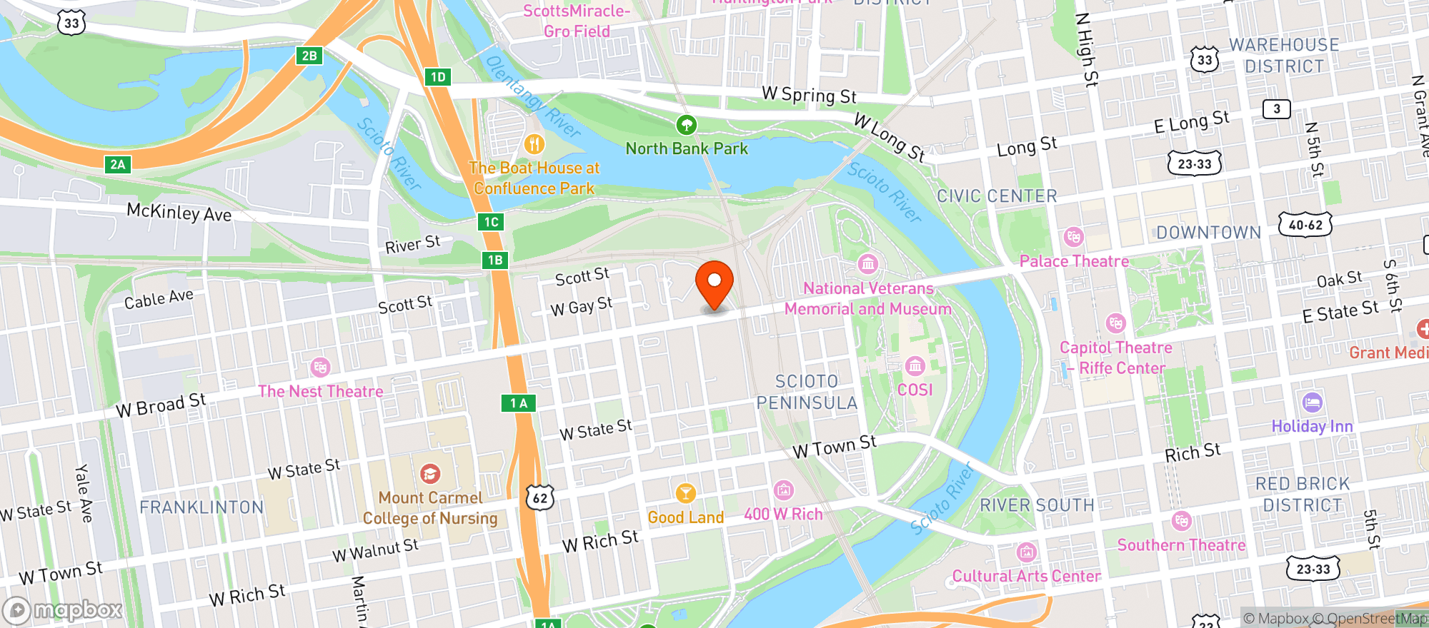 Map showing Losanti Columbus