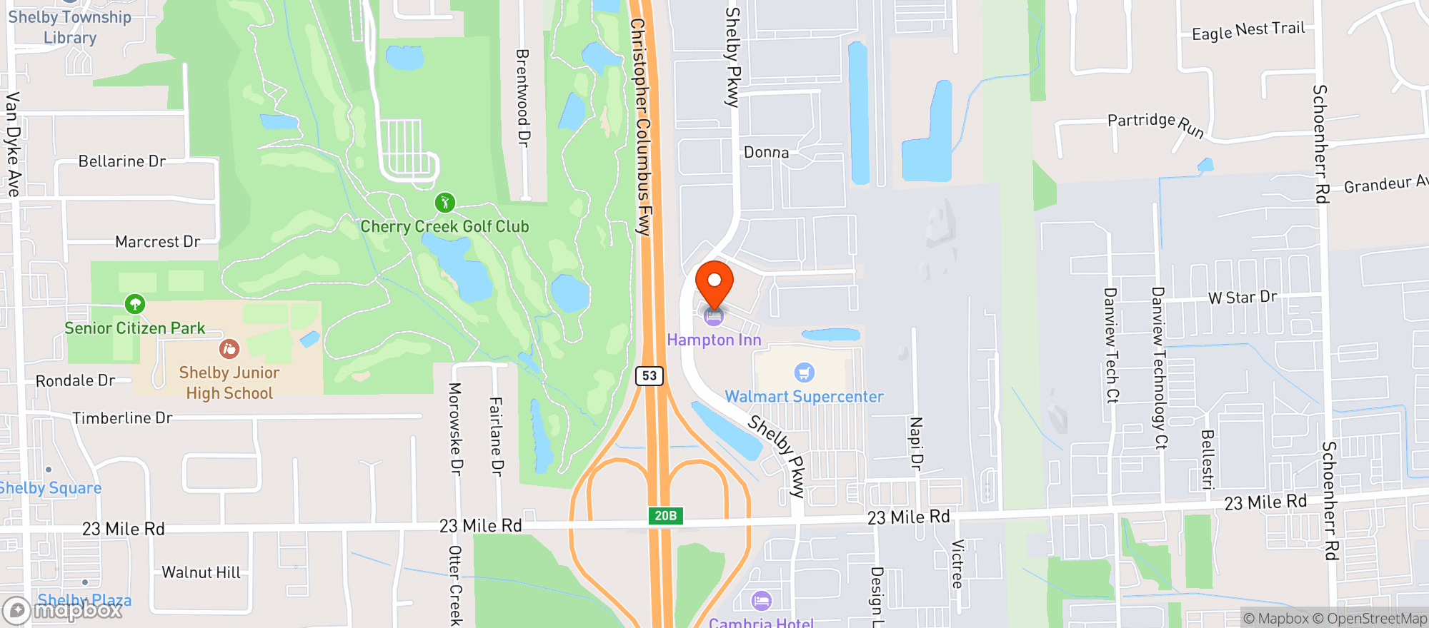 Map showing Hampton Inn By Hilton