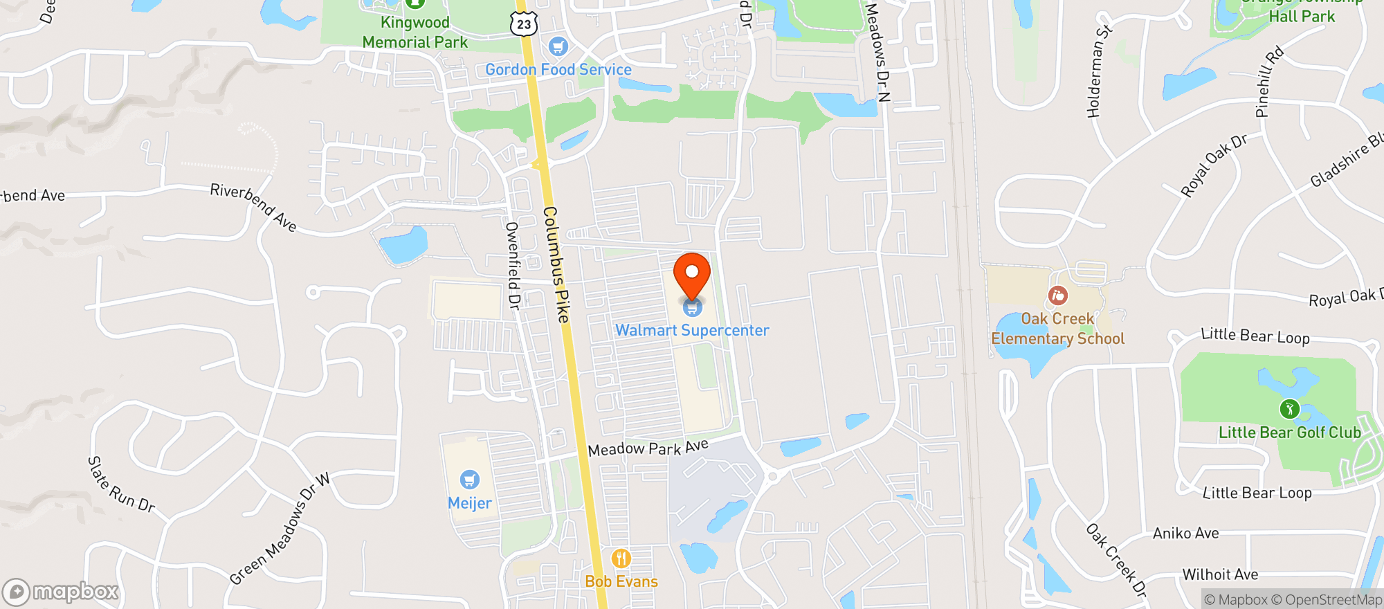 Map showing Walmart Supercenter
