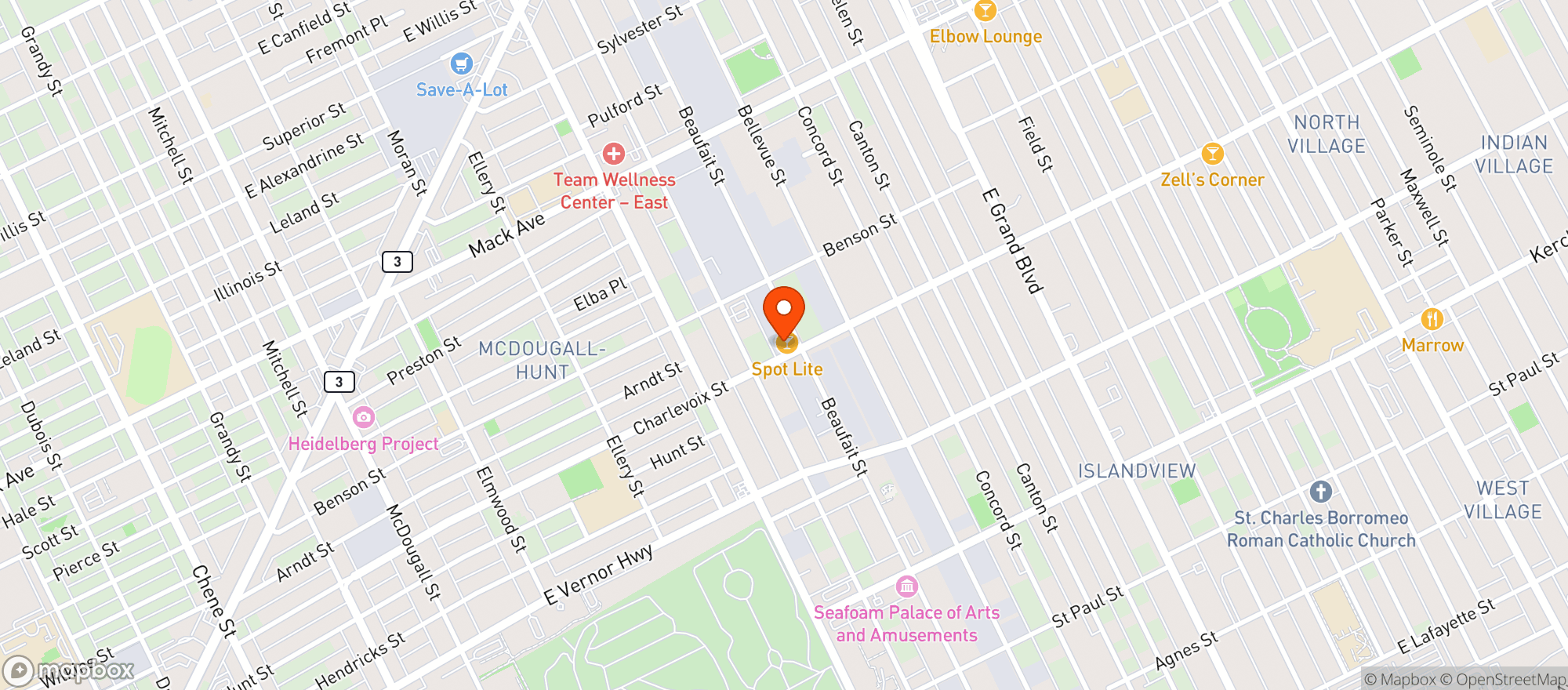 Map showing Spot Lite