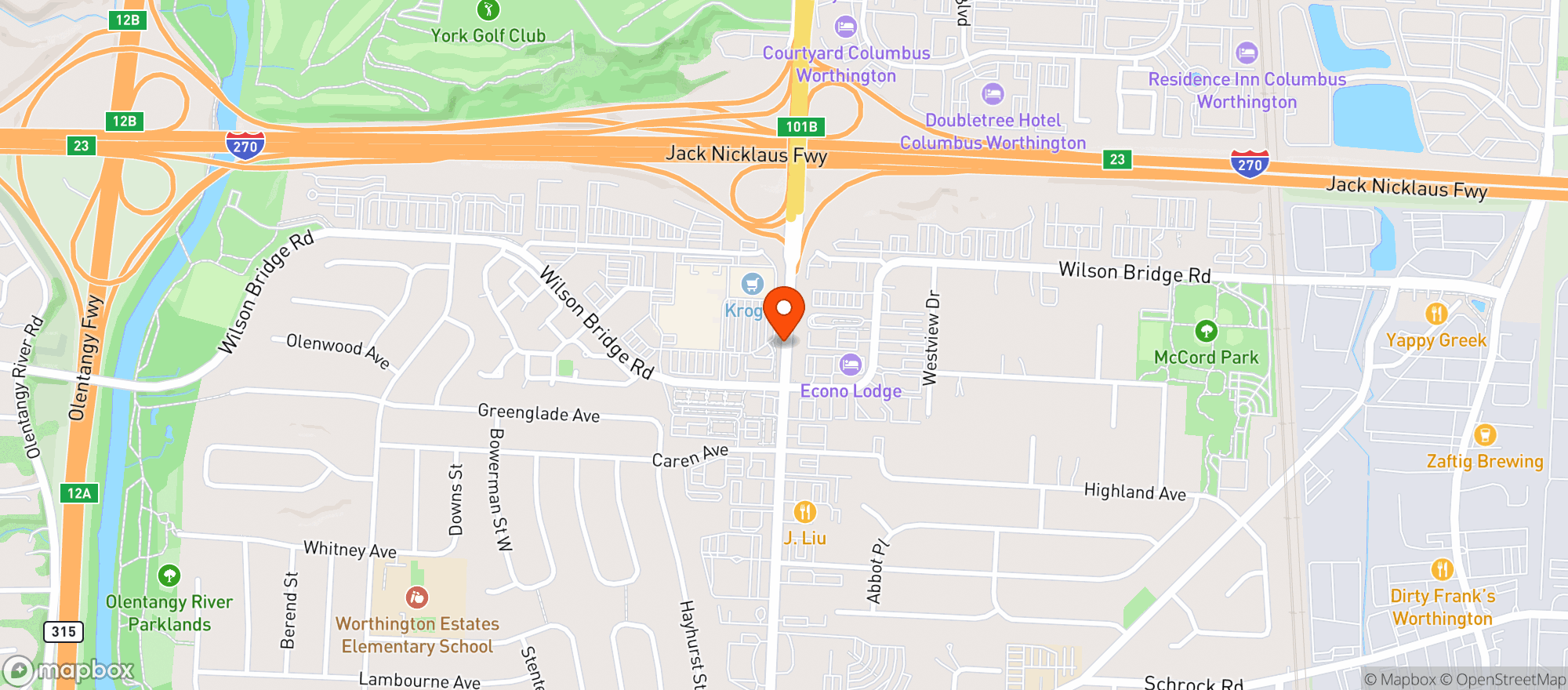 Map showing Columbus (016) - 00273 - Worthington Mall