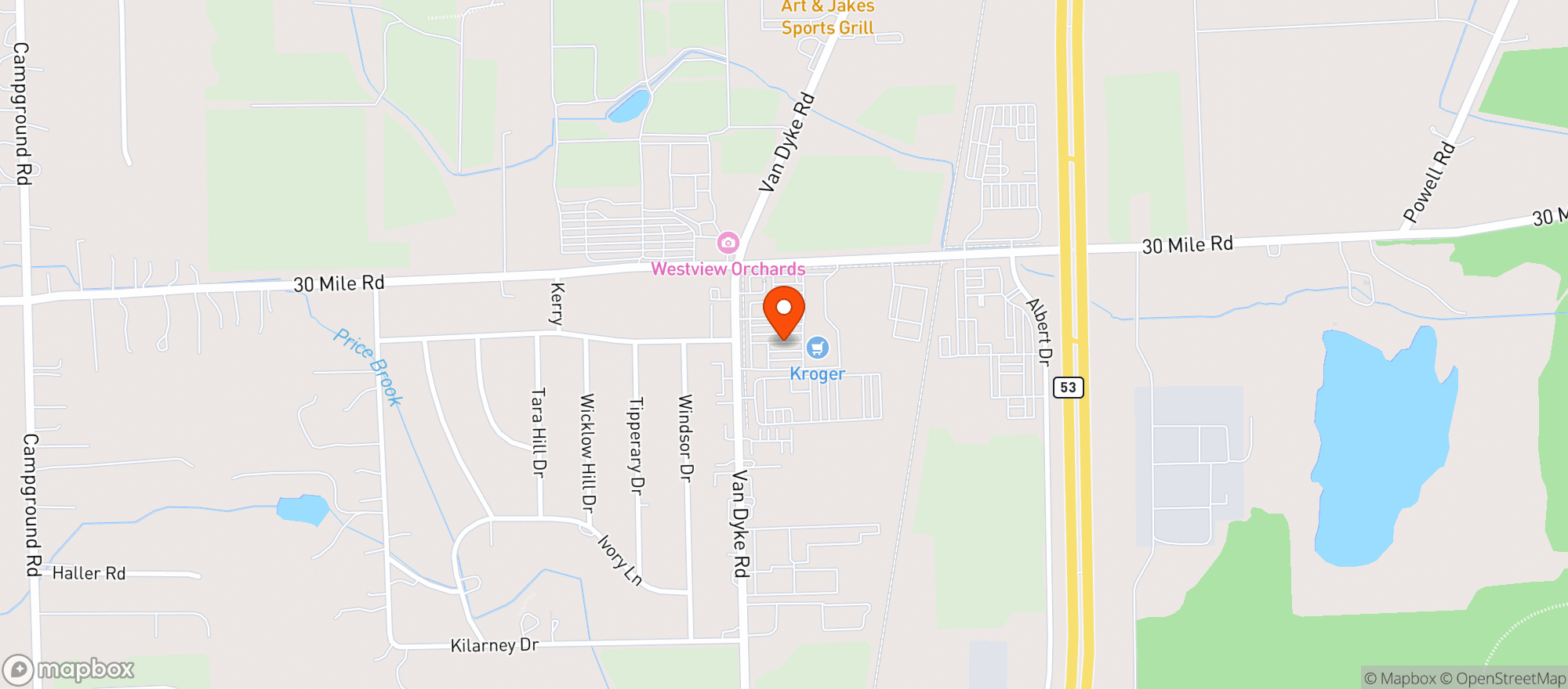 Map showing Kroger