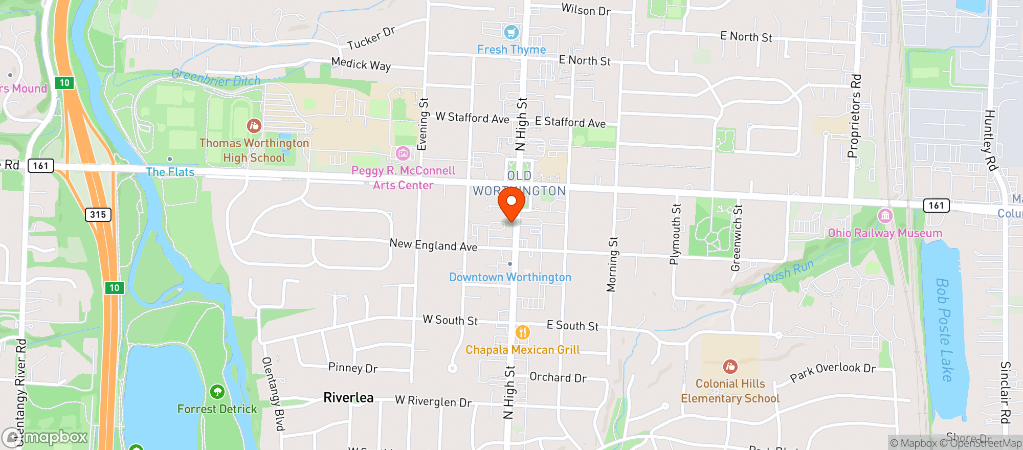 Map showing Worthington Tavern #0