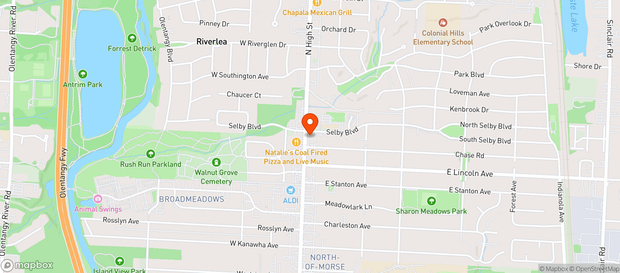 Map showing Over The Counter