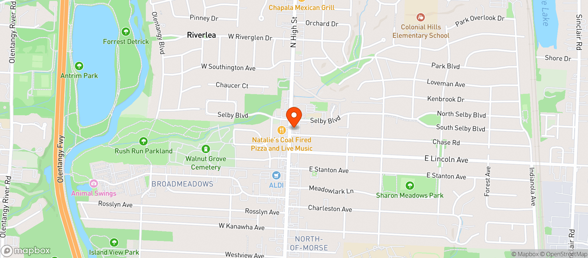Map showing Sharon Square Wine Shop